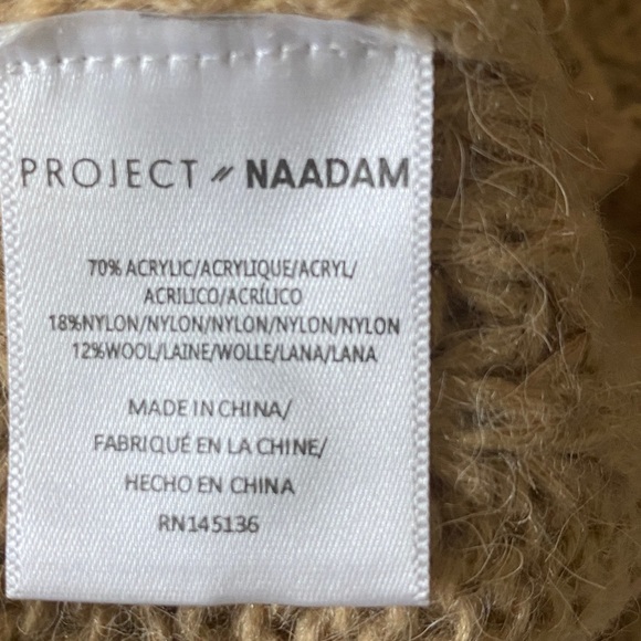 NWT Anthropologie Project Naadam camel poncho sweater, short (high-low) - Picture 4 of 4